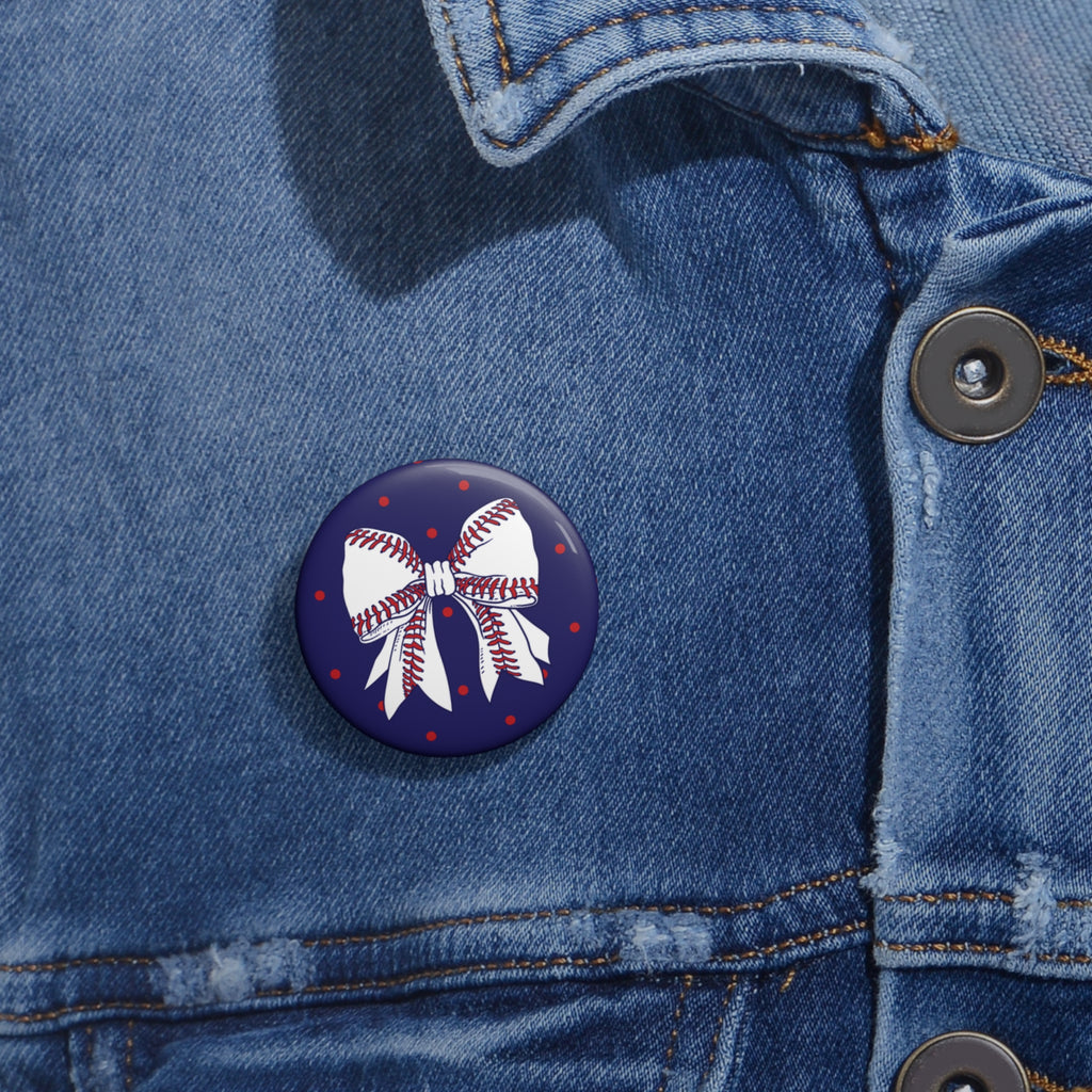 1.25" Baseball Bow Button